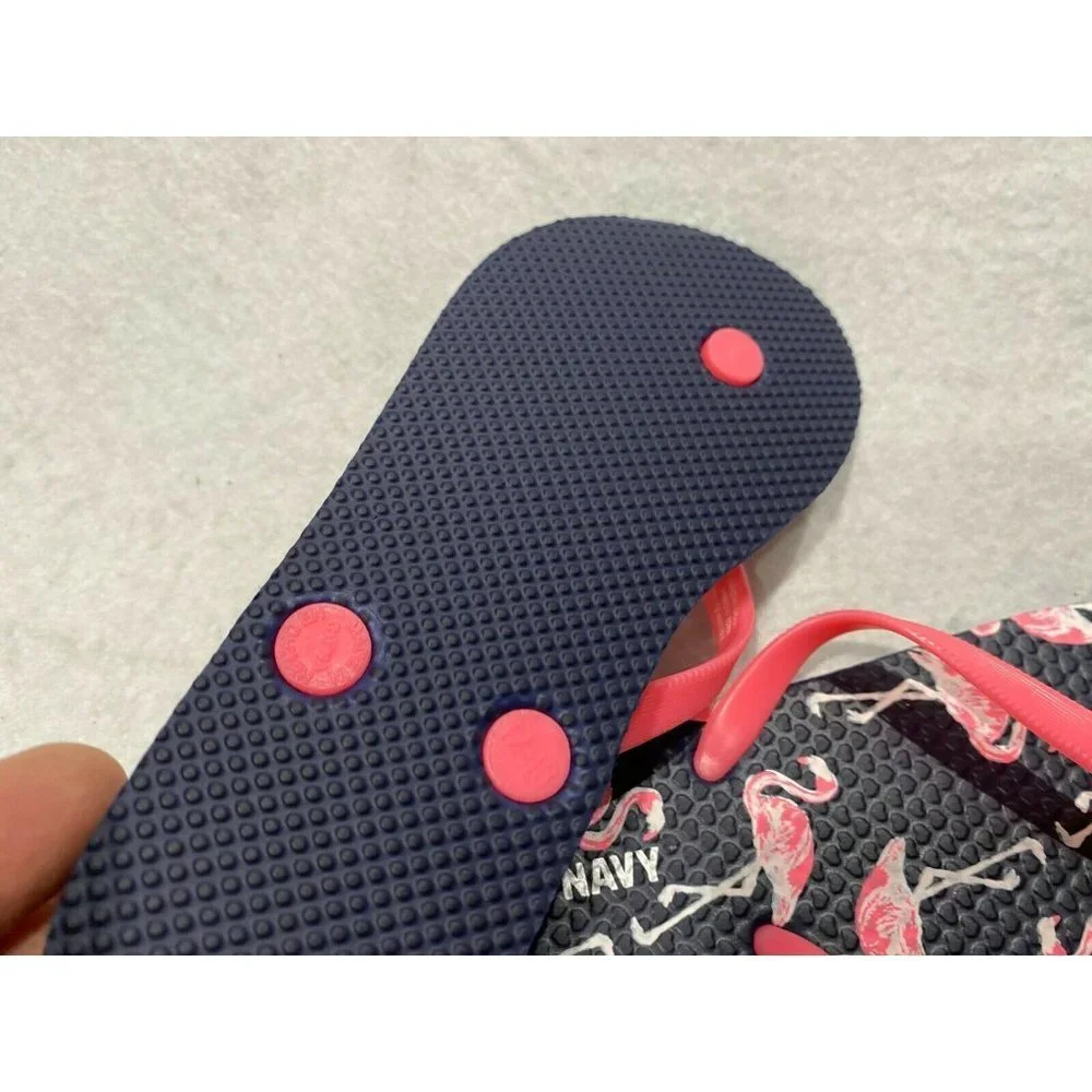 Old Navy Girls Flip Flops New Nwot Blue Flamingos‎